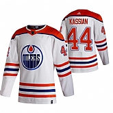 Edmonton Oilers 44 Zack Kassian White Adidas 2020-21 Reverse Retro Alternate Jersey Dzhi,baseball caps,new era cap wholesale,wholesale hats